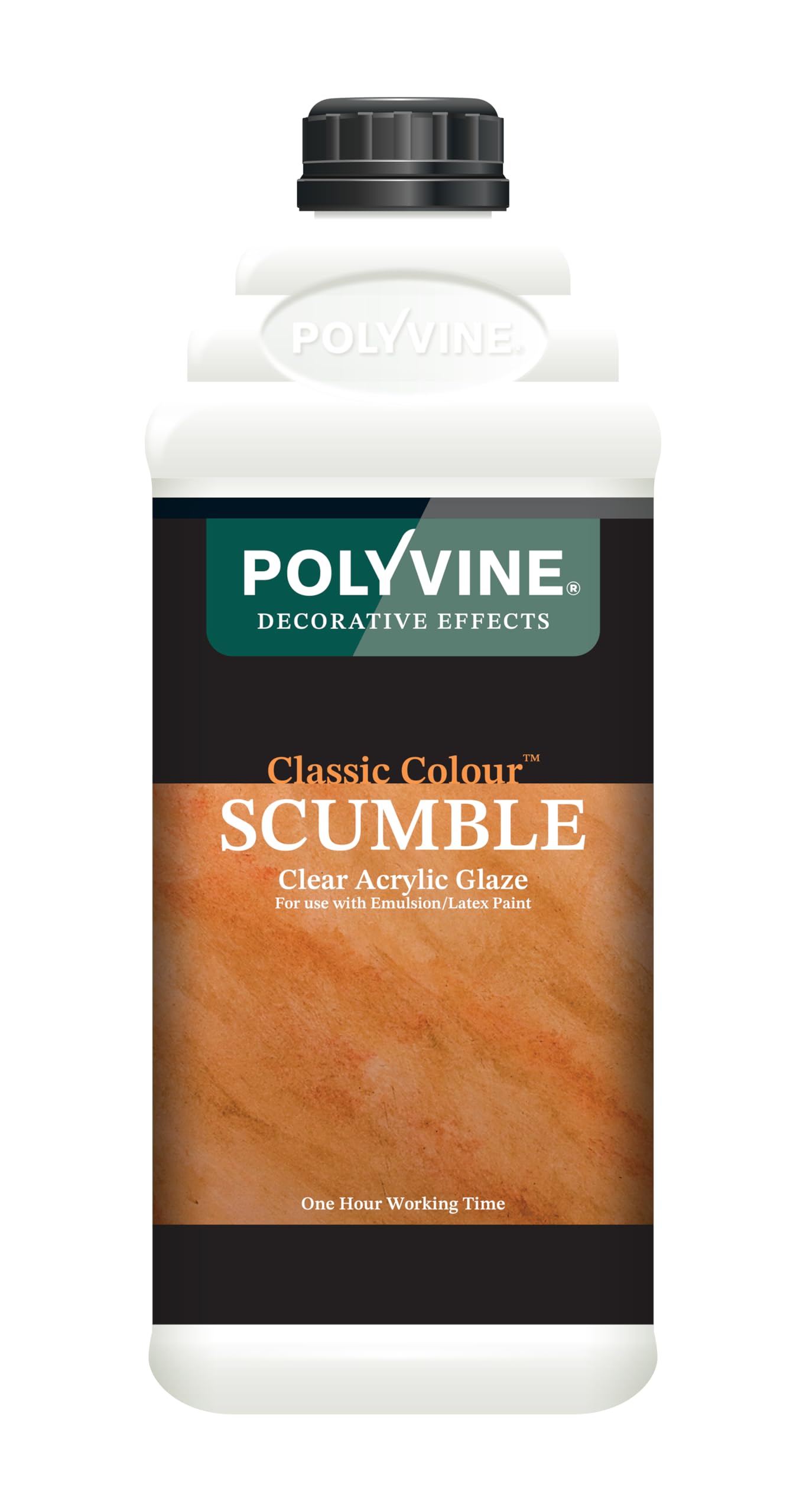 Polyvine Classic Colour Scumble Glaze – Decorative Acrylic Paint Medium for Walls & Furniture – Water Based Translucent Paint Glaze for Emulsion, Colour Washing, Ragging & Sponging – 1 Hr Working Time
