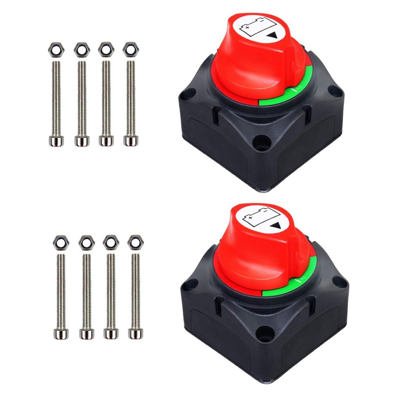 Photo 1 of Battery Disconnect Switch, Gioyonil 12-48V Master Power Cut Shut Off Isolator 275Amps Camper Travel Trailer Switch for Car RV ATV Boat Marine Truck, 2 Pack