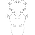 RIJXU 2 Pairs Dainty Silver Butterfly Ear Cuffs & Wraps for Women Non Piercing Bling Butterfly Tassel Style Zircon Earrings Ear Clips Bridal Wedding Jewelry