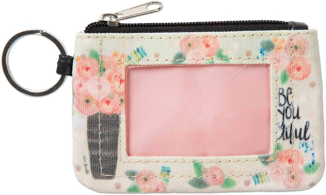 Brownlow Gifts Simple Inspirations Zippered Slim Wallet with Keychain and ID Window, 5 x 3.5-Inches, Love You More: Home & Kitchen