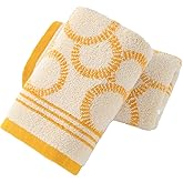 sense gnosis Yellow Hand Towel 100% Cotton Super Soft Highly Absorbent Quick Dry Air Bubble Pattern Decorative Hand Towels for Bathroom 13x 29 Inch, 2 Pack