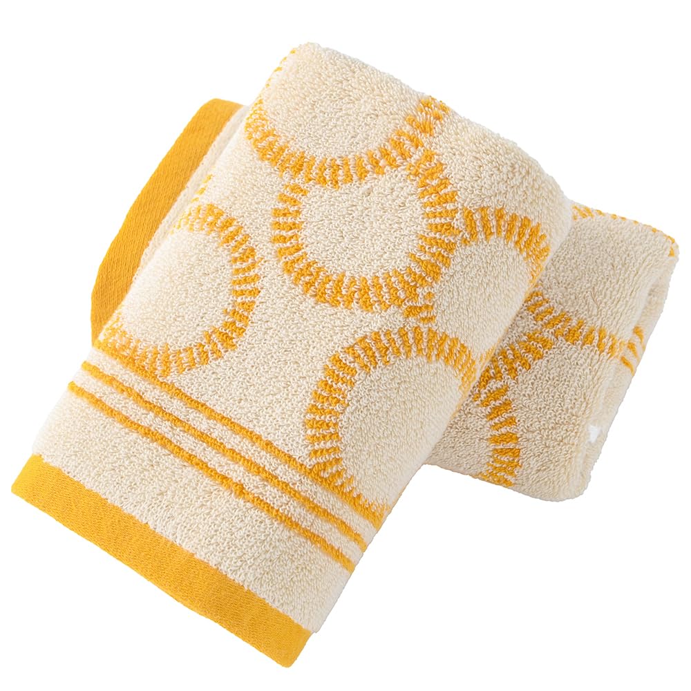 Photo 1 of **1 PACK** sense gnosis Yellow Hand Towel 100% Cotton Super Soft Highly Absorbent Quick Dry Air Bubble Pattern Decorative Hand Towels for Bathroom 13x 29 Inch