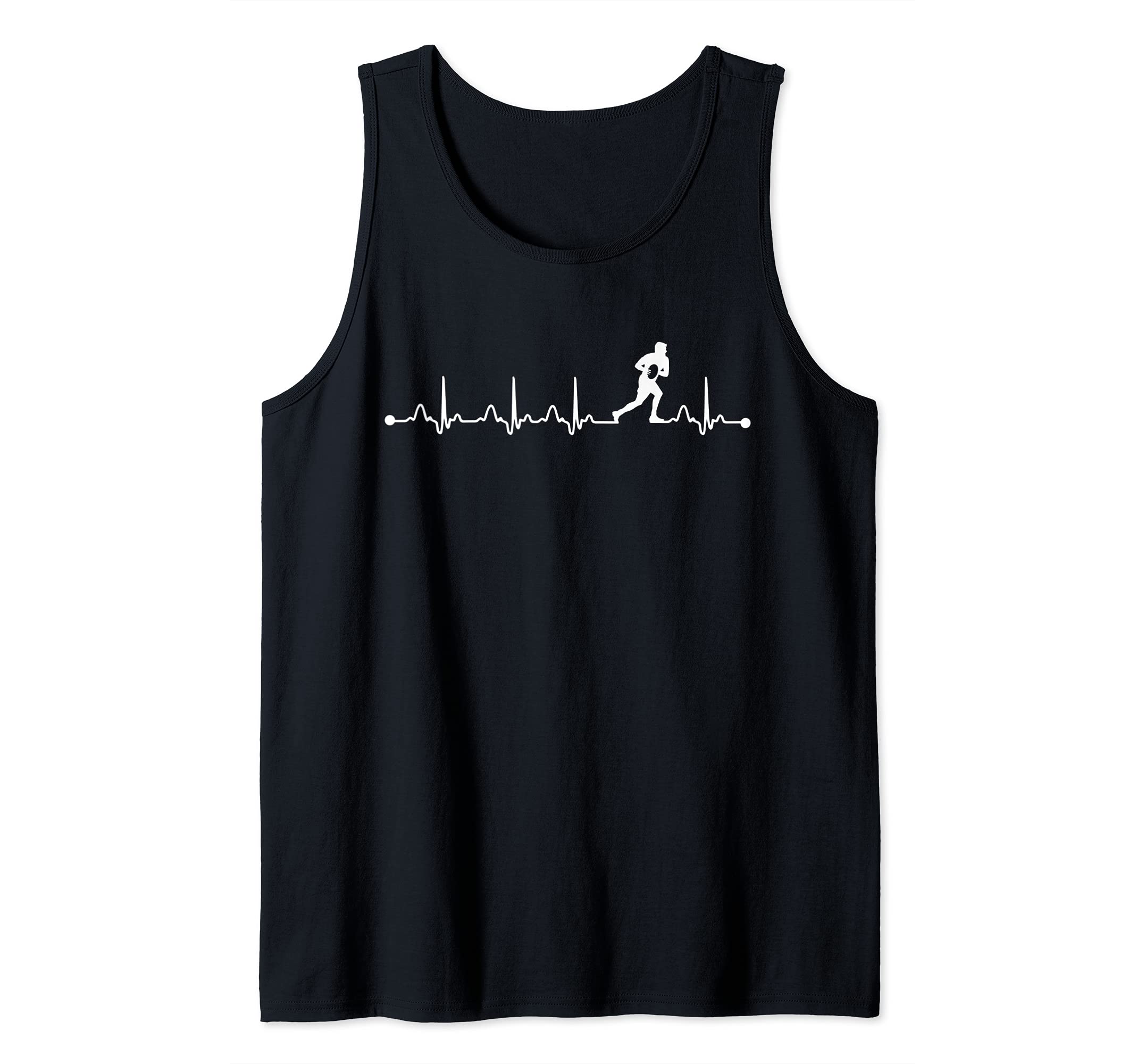 Rugby Heartbeat EKG Pulse for Rugby Player Tank Top
