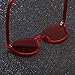 QingFan Fashion Round Vintage Cat Eye Mirrored Metal Frame Women Sunglasses (Red, 60)