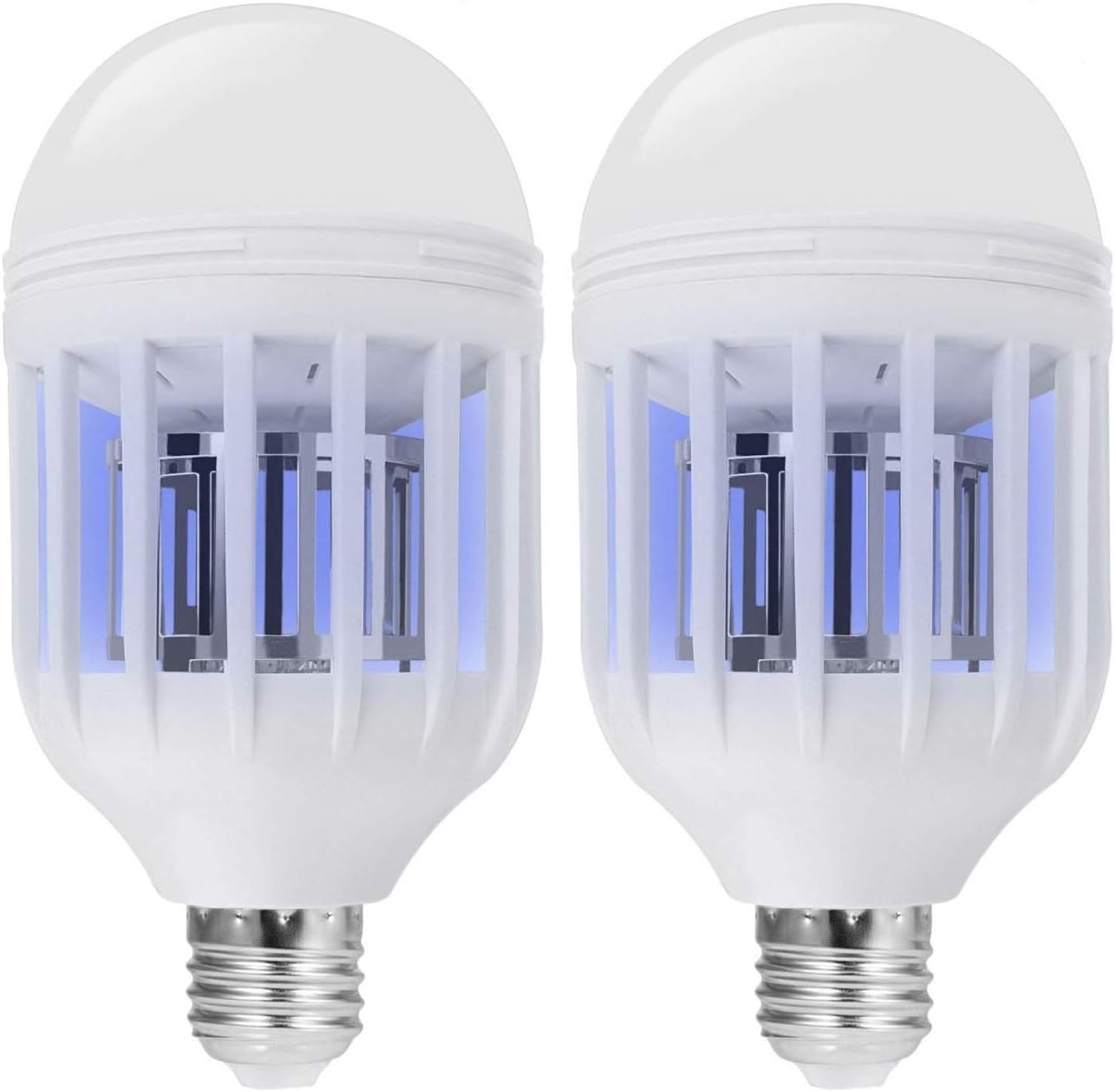 weetoo Bug Zapper Light Bulb with LED Light Bulb, Fly Killer, Mosquito Killer, Built in Insect Trap, Fits in 110v Light Bulb Socket, Perfect for Indoor Home Garden Patio Backyard(2 Pack)