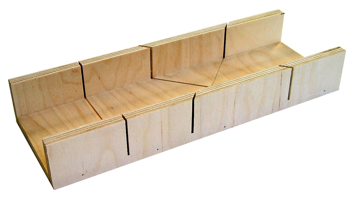 Augusta Mitre Box 350 mm, 45° Angle, Birch Plywood, Silber