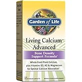 Garden of Life Living Calcium Advanced Bone Density Support Formula, 1,000mg Whole Food Plant Calcium Plus Vitamins D3, K1 and Magnesium for Absorption, 120 Vegetarian Caplets