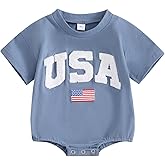 Amnnchya Newborn 4th of July Outfit Boy Girl Baby USA Romper American Flag Bodysuit Shirt Infant Fourth of July Clothes