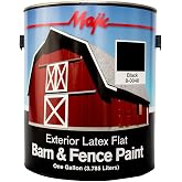 Majic Paints 8-0048-1 Latex Flat Barn &amp; Fence Paint, 1-Gallon, Black