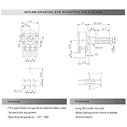 ELCOKITEX 6Pcs 500K Linear Taper Rotary Audio B