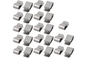 uxcell uxcell25pcs 21mmx12mm 304 Stainless Steel U Clip Silver Tone for 3.5mm Pipe