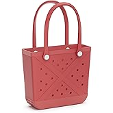 AQUARM Beach Bag Rubber Tote, Waterproof and Durable Open Hand Bag for Swim Pool Beach Travel