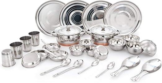 Amazon Com Apricot Stainless Steel Dinner Set Of 32 Pcs Dinner Plates