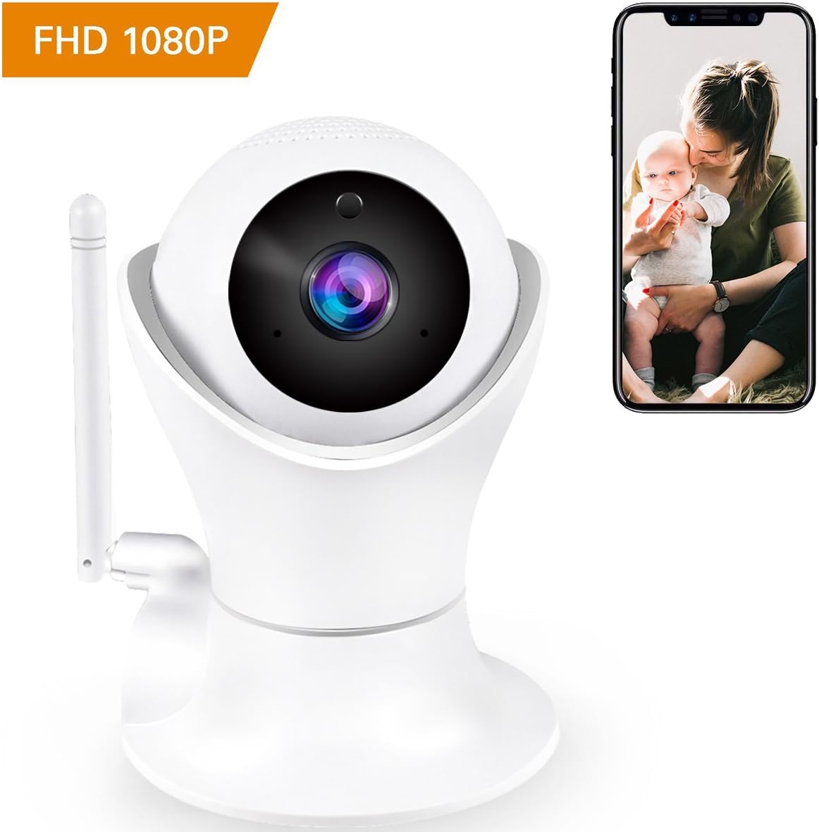 Hyton Wireless IP Camera, 1080P Home Security Camera 3D Navigation Panorama View Dome Camera, 32 ft Night Vision, Two-Way Audio, Motion Detection, Baby, Pet Monitor for Indoor use.