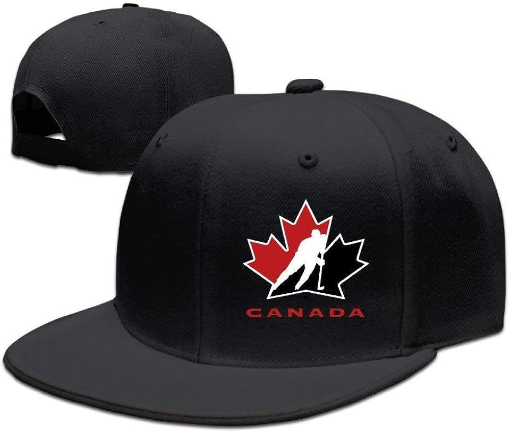 Linsamj1 Custom Hockey Canada Adjustable Baseball Hat & Cap Black