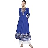 Yash Gallery Women's Rayon Floral Placement Printed Anarkali Kurta For Summer