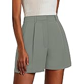 Feiersi Womens Shorts Dressy Casual Elastic Waisted Tailored Work Shorts with Pockets