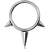 Melighting Titanium Septum Ring, Spike Septum & Conch Piercing Jewelry