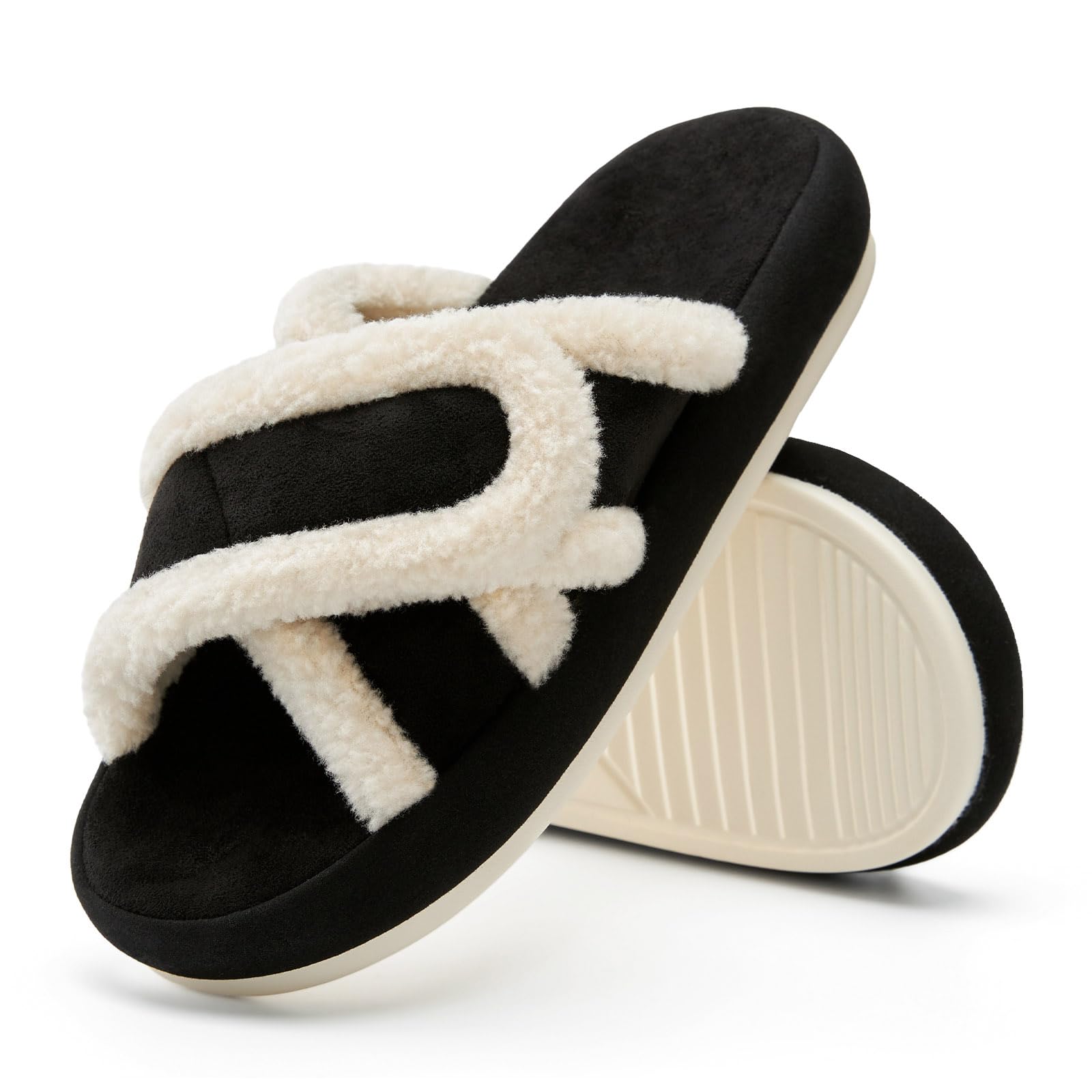 Photo 1 of 38/39. Chantomoo Womens Slippers Memory Foam Slippers for Women Open Toe Cross Band