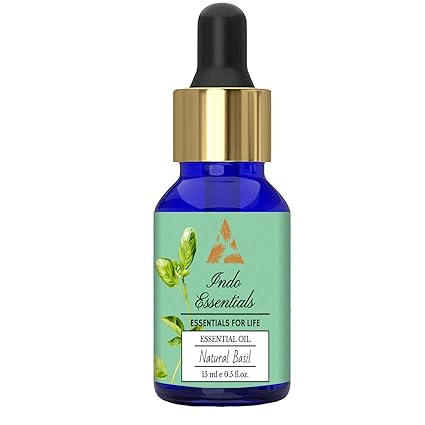 Indo Essentials Steam Distilled and Natural Basil Essential Oil (15 ml)