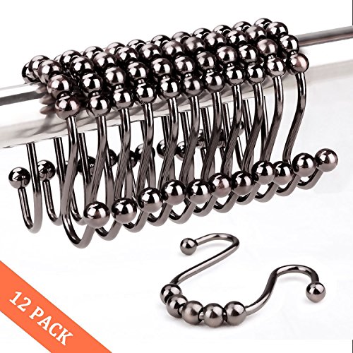 Rustproof Shower Curtain Rings, Stainless Steel Heavy Duty Roller