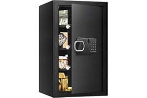 EVSUVSRT 5.0 Cuft Large Document Safe Fireproof Waterproof, Anti-Theft Fireproof Safe Box with Programmable Keypad, Spare Keys and Alarm System, Fire Safes for Home Money Medicine Valuables