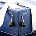 Gem Stone King 9-10MM Black Tear Drop Shell Pearl Women's Dangle Earrings Fish Hook