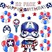 52 PACK Hero Birthday Party Decorations for Kids - Happy Birthday Banner, Colorful Balloons, Super Hero Mask, Wand | Aster Birthday Supplies Set for 1st 2nd 3rd 4-12 year boys