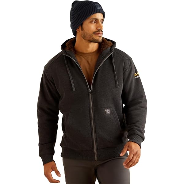 Rebar Workman Duracanvas Hoodie Sudadera Con Capucha ARIAT Workman Dually Para Hombre - Polar Térmico Y Impermeable Capucha Ajustable