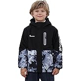 Boys' Waterproof skiing Jacket - Winter Fleece Lined Snowboarding Coat with Hood, Windproof Thermal Outer Shell for Kids
