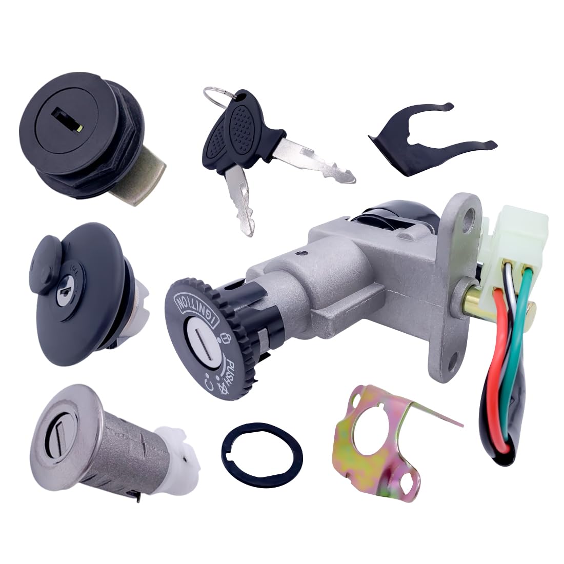 Tank Ignition Key VORIPO Ignition Switch Lock Key Fuel Tank Cap Set 50cc GY6 150cc 139QMB ...