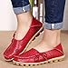 CIOR Women's Genuine Leather Loafers Casual Moccasin Driving Shoes Indoor Flat Slip-on Slippers,M912,Red,39