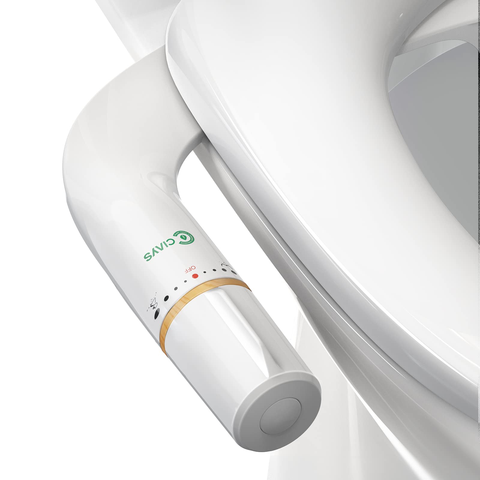 Ciays Bidet Attachment for Toilet Ultra-Slim Bidet Sprayer with Pressure Controls Non-Electric Dual Nozzles for Feminine/Posterior Wash, Bamboo and White
