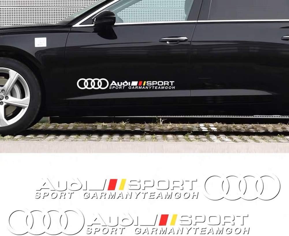 MAXMILO 2PCS Car Door Sticker Decal for Audi A4 B6 B8 B7 B5 A3 8P 8L 8V A6 C5 C7 A5 Q7 Q5 Q3 A1 A8 S3 S4 S line (White)