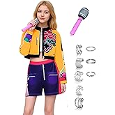 ZGHQHCDRH 12Pcs Women Pop Singer Costume Halloween Cosplay Outfits with Accessories for Adults