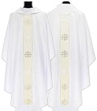 White Gothic Chasuble"Jerusalem Crosses" Vestment