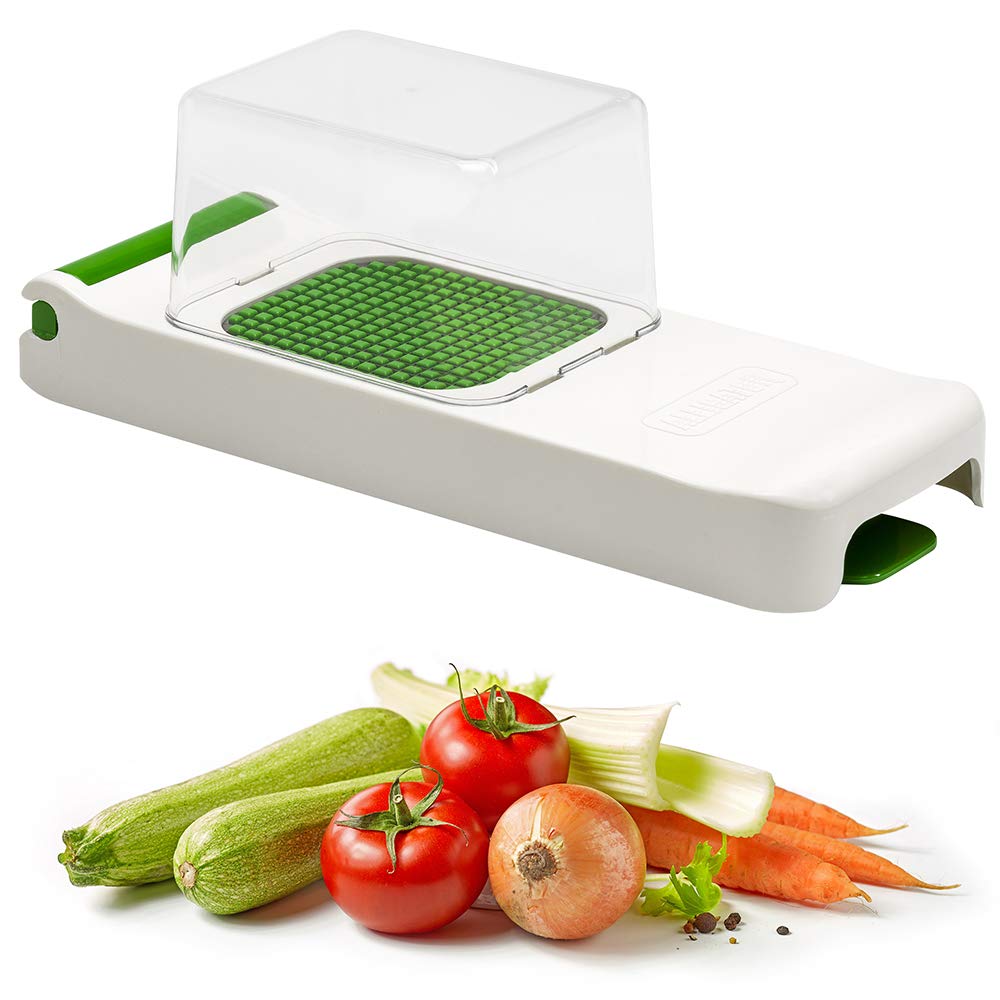 Alligator Original Vegetable Fruit Onion Chopper Dicer with Collector - Super Sharp Stainless Steel Blades 6x6 mm - 2 Year Warranty