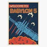 Babylon 5 Vintage Space Poster Welcome Vinyl Window Bumper Sticker Decal 5"