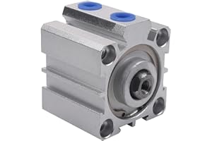 Othmro SDA32 x 15 Sealing Thin Air Cylinder Pneumatic Air Cylinders, 32mm/1.26inch Bore 15mm/0.59inch Stroke Aluminium Alloy Pneumatic Components for Pneumatic and Hydraulic Systems 1pcs