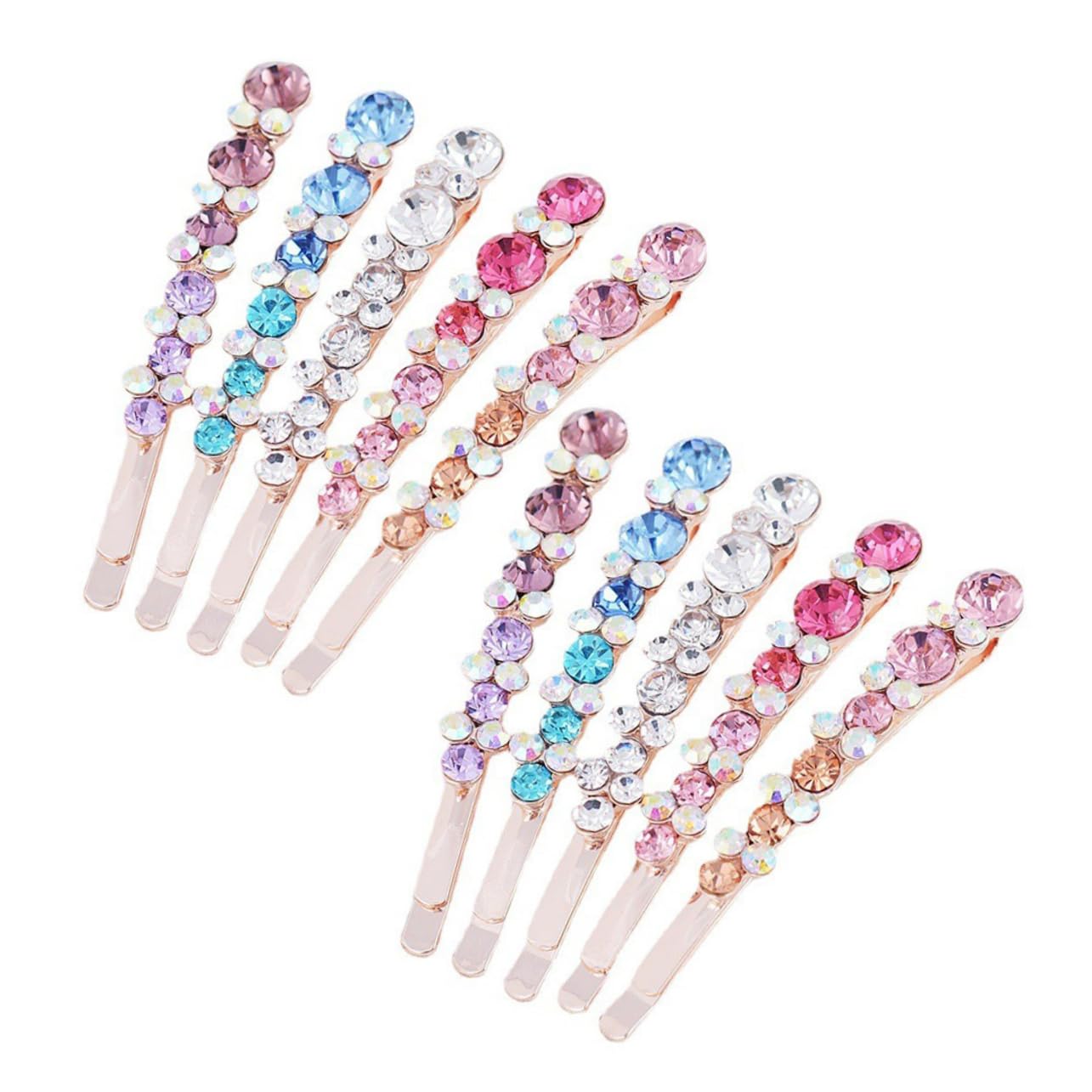 HAPINARY 10pcs Rhinestone Butterfly Hair Clip Bobby Pin for Hair Decoration Rhinestones Bobby Headdress Clips for Women Bridal Hair Clips Hair