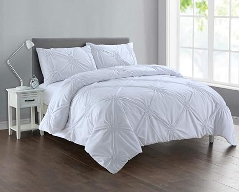 Divine Textiles Pintuck Sunflower Style Fancy Duvet Cover Set With