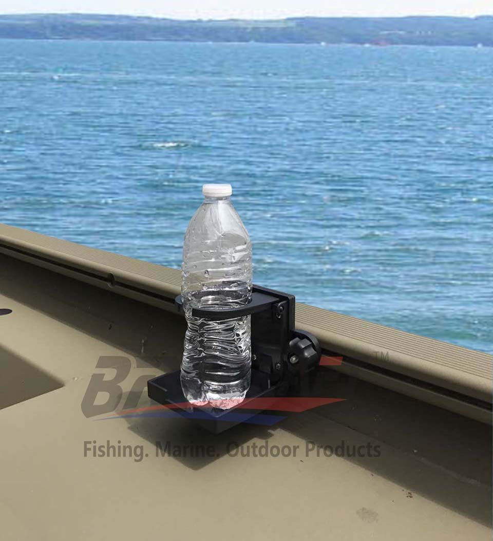 Brocraft Folding Cup Holder for Tracker Boat Versatrack System/90 Degree Lund Sport TrackBlack