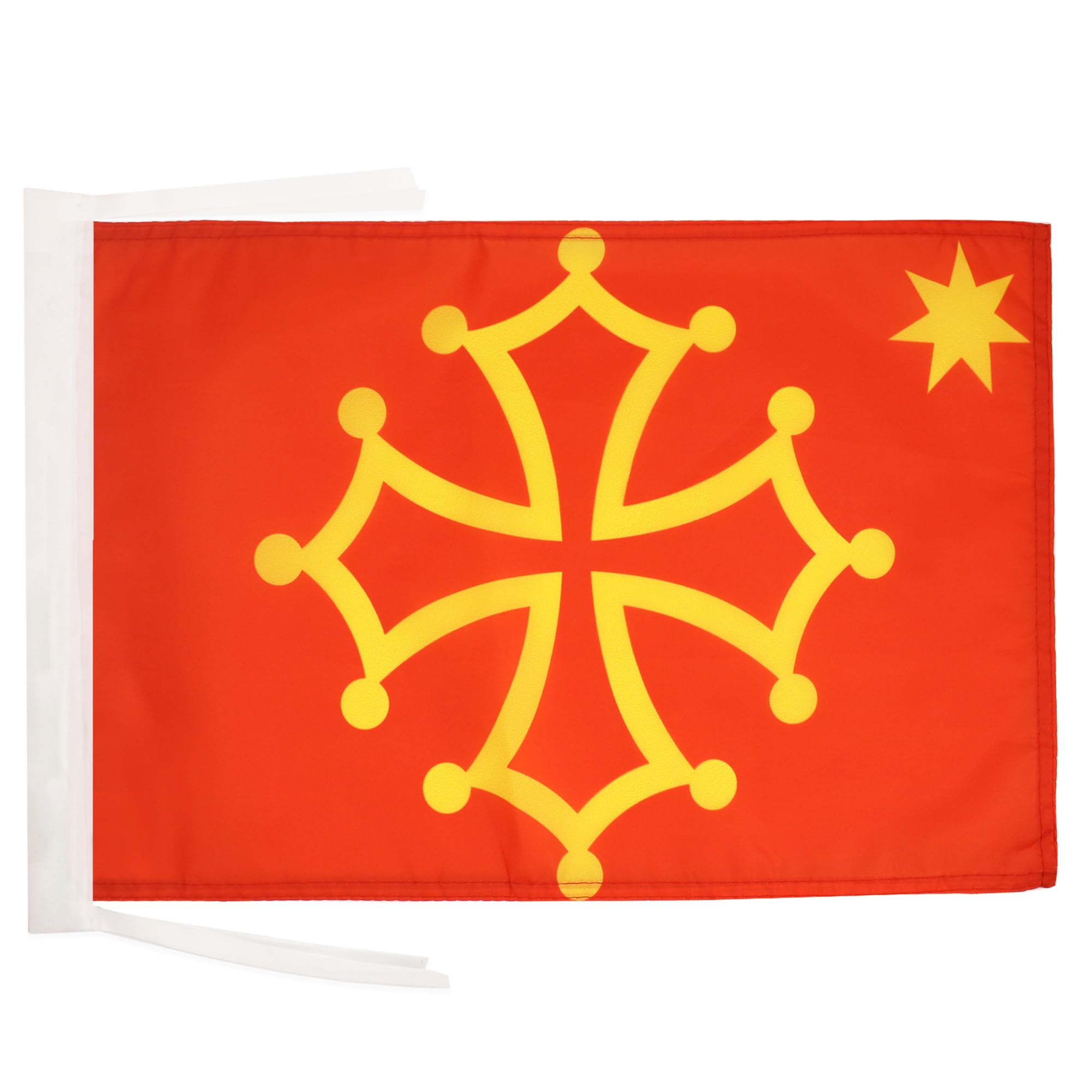 AZ FLAG - Occitania with star Flag - 18'' x 12'' - 100% Polyester France - Occitan Small Banner with Two Cords - Fade Resistant - Vivid Colors - 18x12 in - 45x30 Cm — image 1