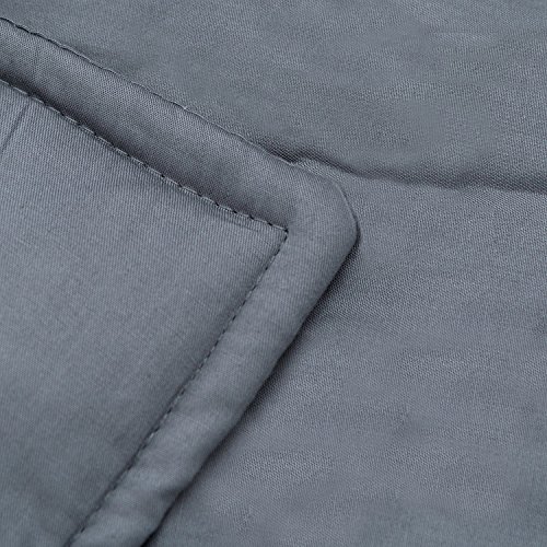 Weighted Blanket for Adults (15 lbs for 100-150 lbs individuals) by Sivio, Great for Fall Asleep Faster and Sleep Better, Reduce Anxiety, Autism, Sensory Processing Disorder (48" x 72", Dark Gray)