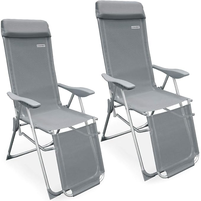Casaria 2x Garden Reclining Chair Sun Lounger Outdoor Patio Camping