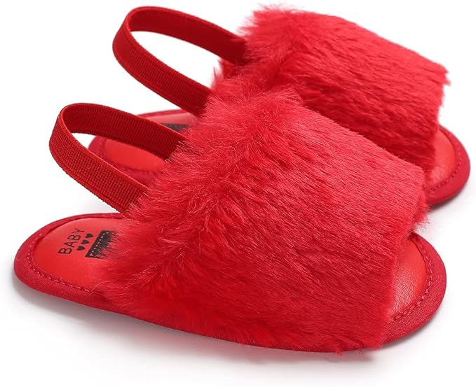 Newborn Infant Baby Girls Shoes Fashion Fur Fluff Slipper Cute Winter