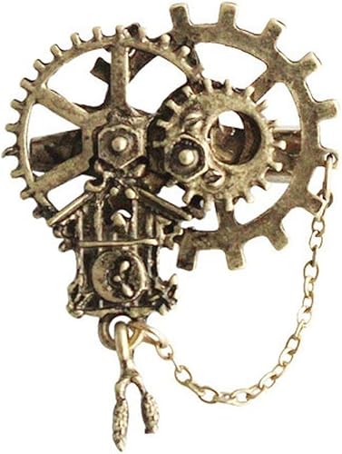 Amazon ヴィンテージレトロアリスインワンダーランドブロンズカラーラビットスチームパンクギアホイールピンブローチ服バックパックバッジ 時計ブローチ ジュエリー 通販