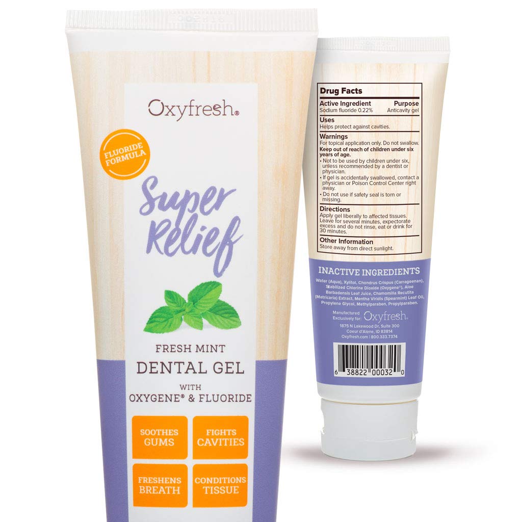 Oxyfresh Super Relief Fluoride Dental Gel Soothes Sensitive Gums