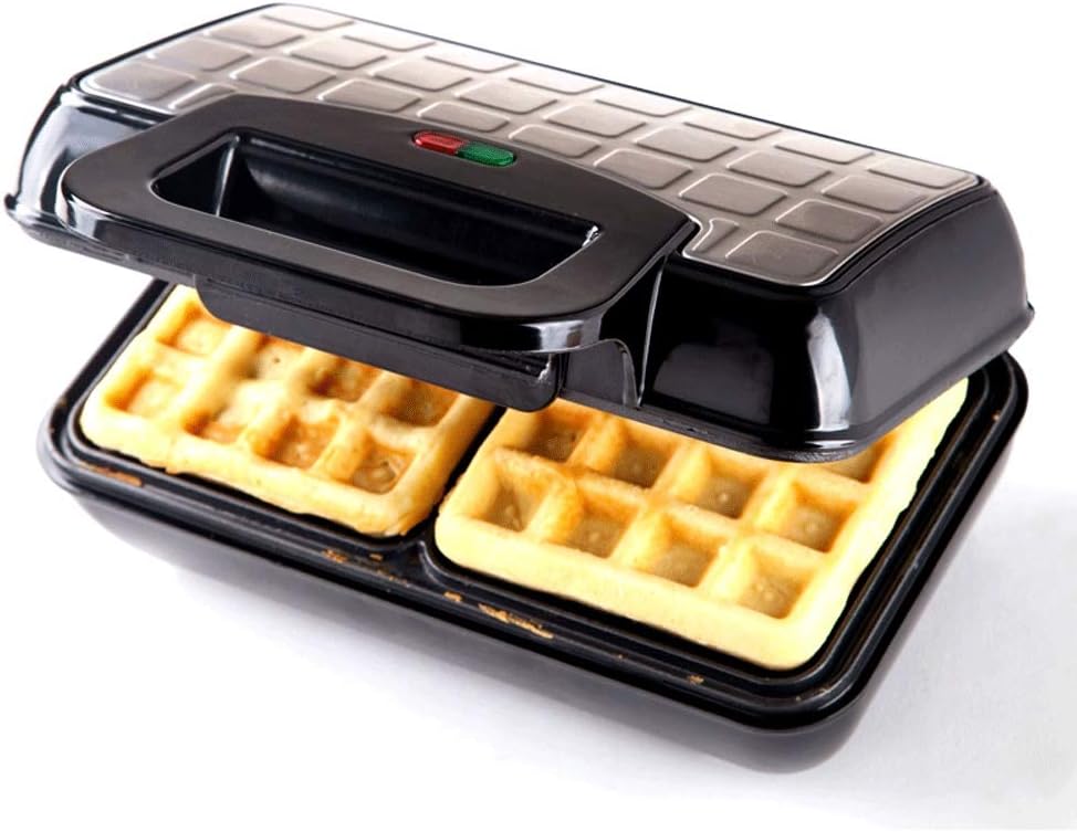Waffle 2 Slice Sandwich Waffle Maker Breadmaker,with Non-Stick Coating Iron Plates Automatic Temperature Control With Cool Touch Handle Double-Sided Heating