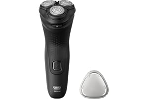 Philips Norelco Shaver 1100 Series, Dry Electric Shaver, 27 Self-Sharpening ComfortCut Blades, 4D Floating Heads, P-Cap, Deep Black, Model S1016/90